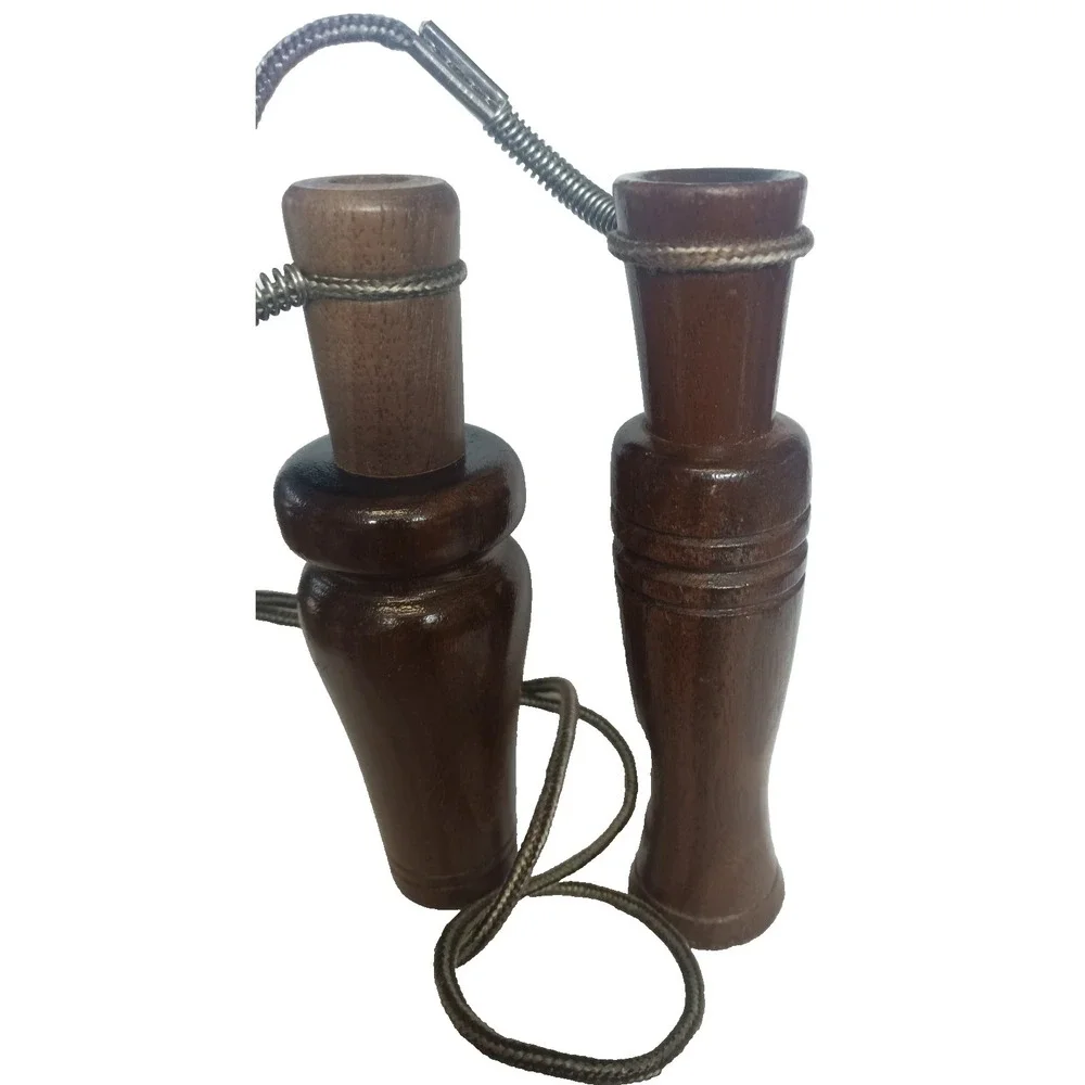 Vintage Set of TWO wooden Duck Calls on Lanyard